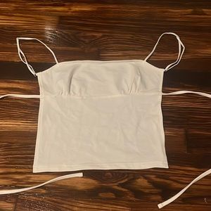 Edikted white backless crop top size small